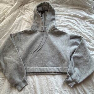 ALO Yoga Heather Gray Cropped Hoodie